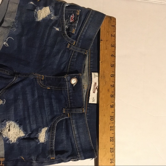 Hollister Distress Jean Women 0/24 Short Pants - Picture 4 of 7